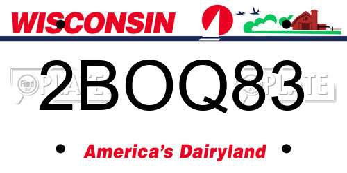2BOQ83 Wisconsin License Plate