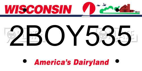 2BOY535 Wisconsin License Plate