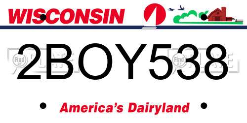 2BOY538 Wisconsin License Plate
