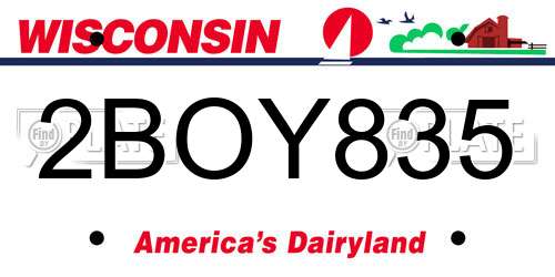 2BOY835 Wisconsin License Plate