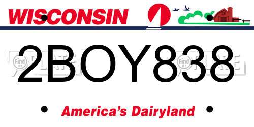 2BOY838 Wisconsin License Plate