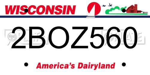 2BOZ560 Wisconsin License Plate