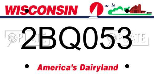 2BQ053 Wisconsin License Plate