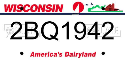 2BQ1942 Wisconsin License Plate