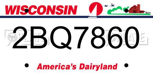 2BQ7860 Wisconsin License Plate