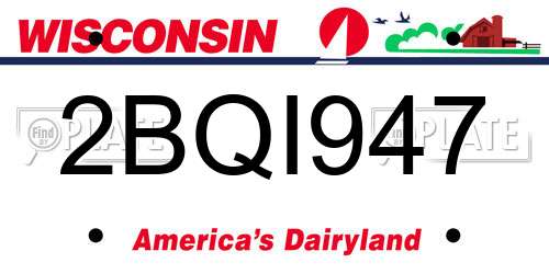 2BQI947 Wisconsin License Plate
