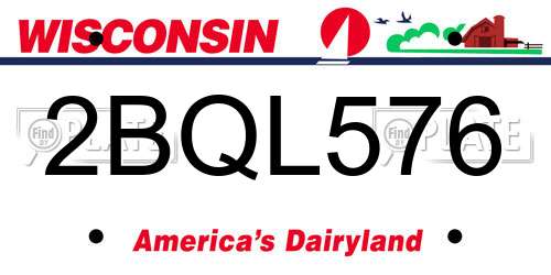 2BQL576 Wisconsin License Plate
