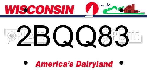 2BQQ83 Wisconsin License Plate