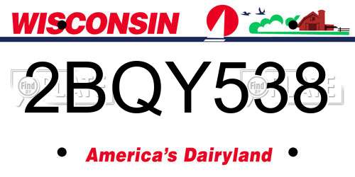 2BQY538 Wisconsin License Plate