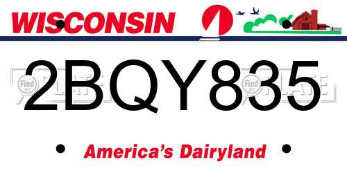 2BQY835 Wisconsin License Plate