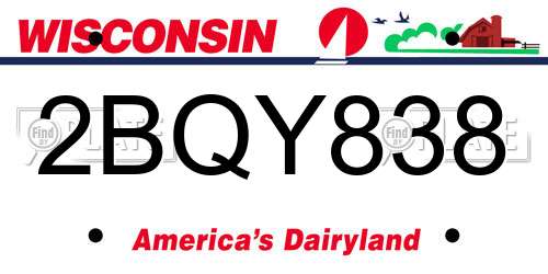 2BQY838 Wisconsin License Plate