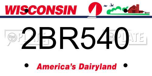 2BR540 Wisconsin License Plate