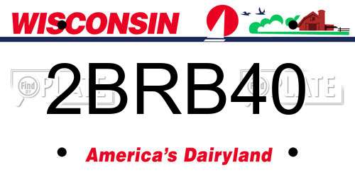 2BRB40 Wisconsin License Plate