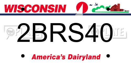 2BRS40 Wisconsin License Plate