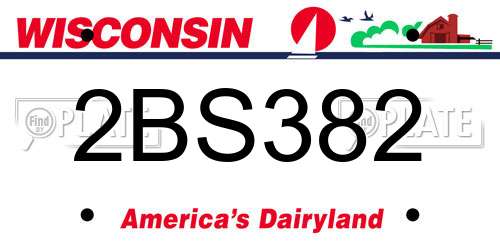 2BS382 Wisconsin License Plate