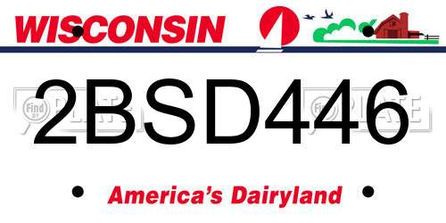 2BSD446 Wisconsin License Plate