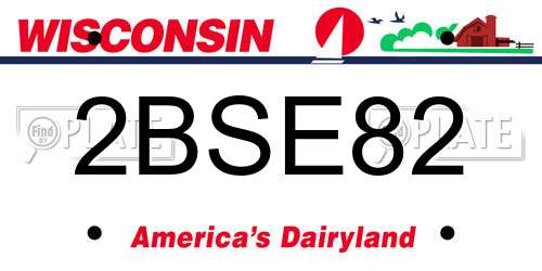 2BSE82 Wisconsin License Plate