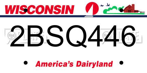 2BSQ446 Wisconsin License Plate