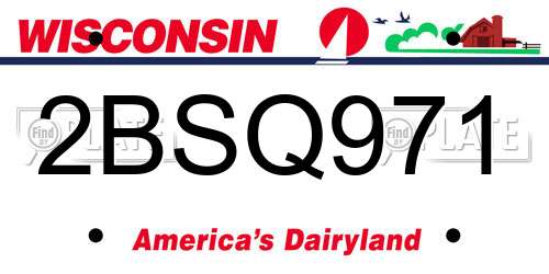 2BSQ971 Wisconsin License Plate