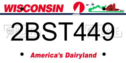 2BST449 Wisconsin License Plate