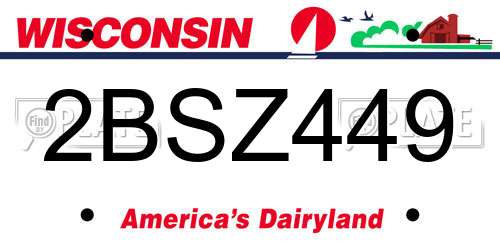 2BSZ449 Wisconsin License Plate