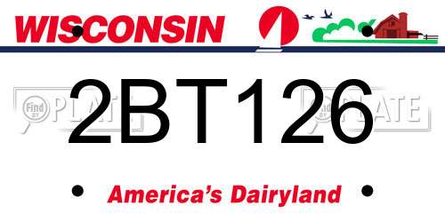 2BT126 Wisconsin License Plate