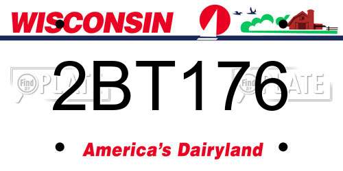 2BT176 Wisconsin License Plate
