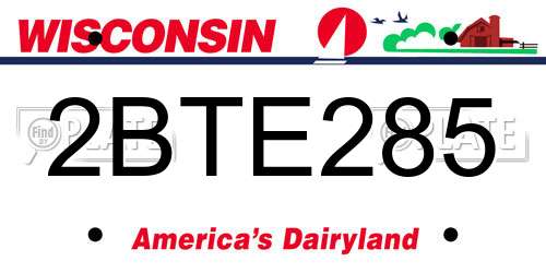 2BTE285 Wisconsin License Plate