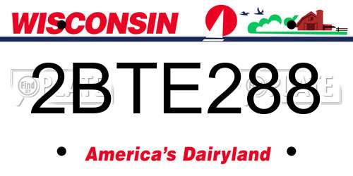 2BTE288 Wisconsin License Plate