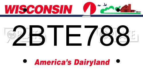 2BTE788 Wisconsin License Plate