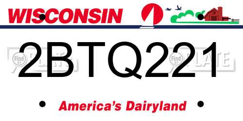 2BTQ221 Wisconsin License Plate