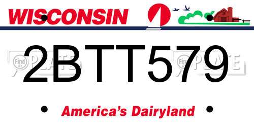 2BTT579 Wisconsin License Plate