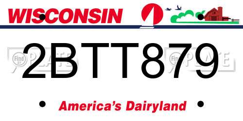 2BTT879 Wisconsin License Plate