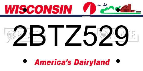 2BTZ529 Wisconsin License Plate