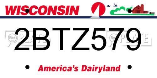 2BTZ579 Wisconsin License Plate