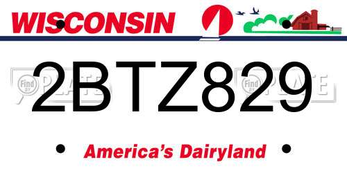 2BTZ829 Wisconsin License Plate