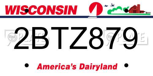 2BTZ879 Wisconsin License Plate