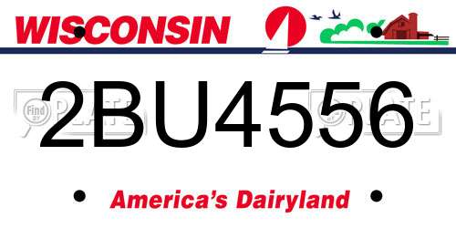 2BU4556 Wisconsin License Plate