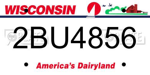 2BU4856 Wisconsin License Plate