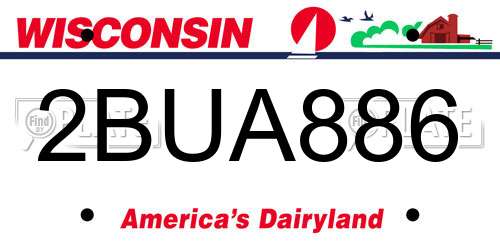2BUA886 Wisconsin License Plate