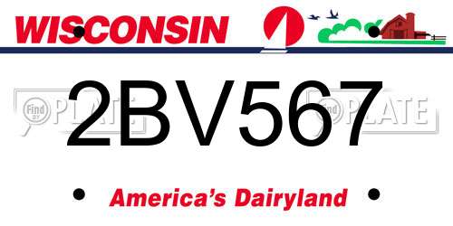 2BV567 Wisconsin License Plate