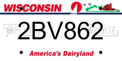 2BV862 Wisconsin License Plate