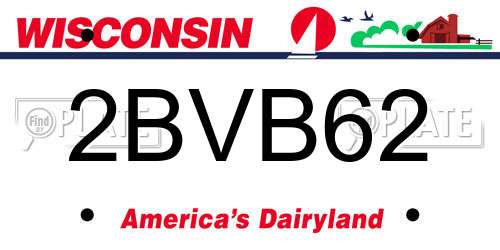 2BVB62 Wisconsin License Plate