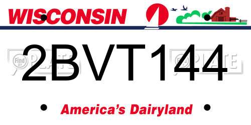 2BVT144 Wisconsin License Plate