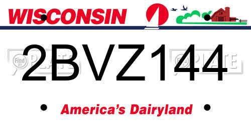 2BVZ144 Wisconsin License Plate