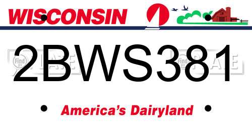 2BWS381 Wisconsin License Plate