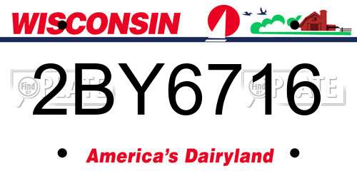 2BY6716 Wisconsin License Plate