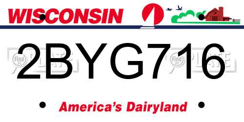 2BYG716 Wisconsin License Plate