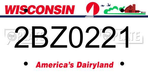 2BZ0221 Wisconsin License Plate