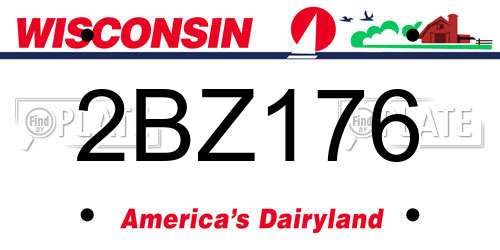 2BZ176 Wisconsin License Plate